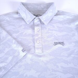 Straight Down Performance Golf Polo Shirt Size S Gray Sea Palms